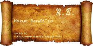 Mazur Benáta névjegykártya